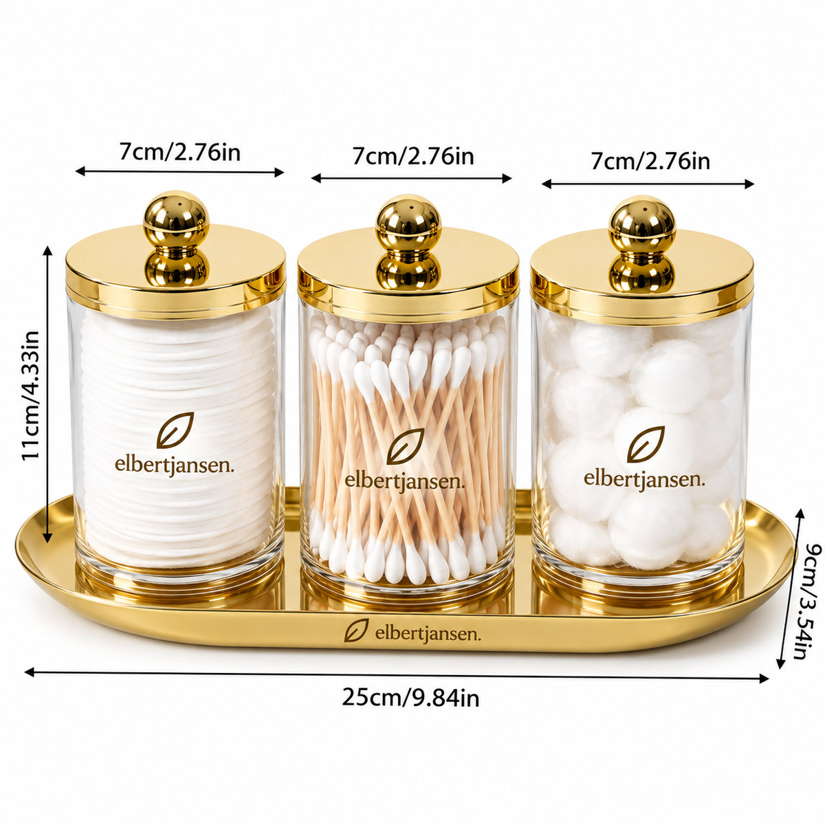 Elbertjansen 3-Piece Bathroom Storage Jar Set