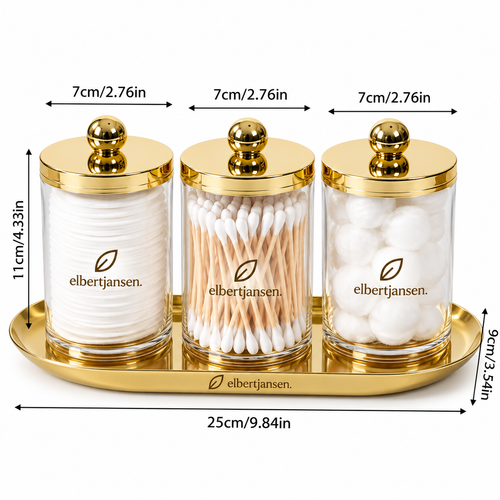 Elbertjansen 3-Piece Bathroom Storage Jar Set