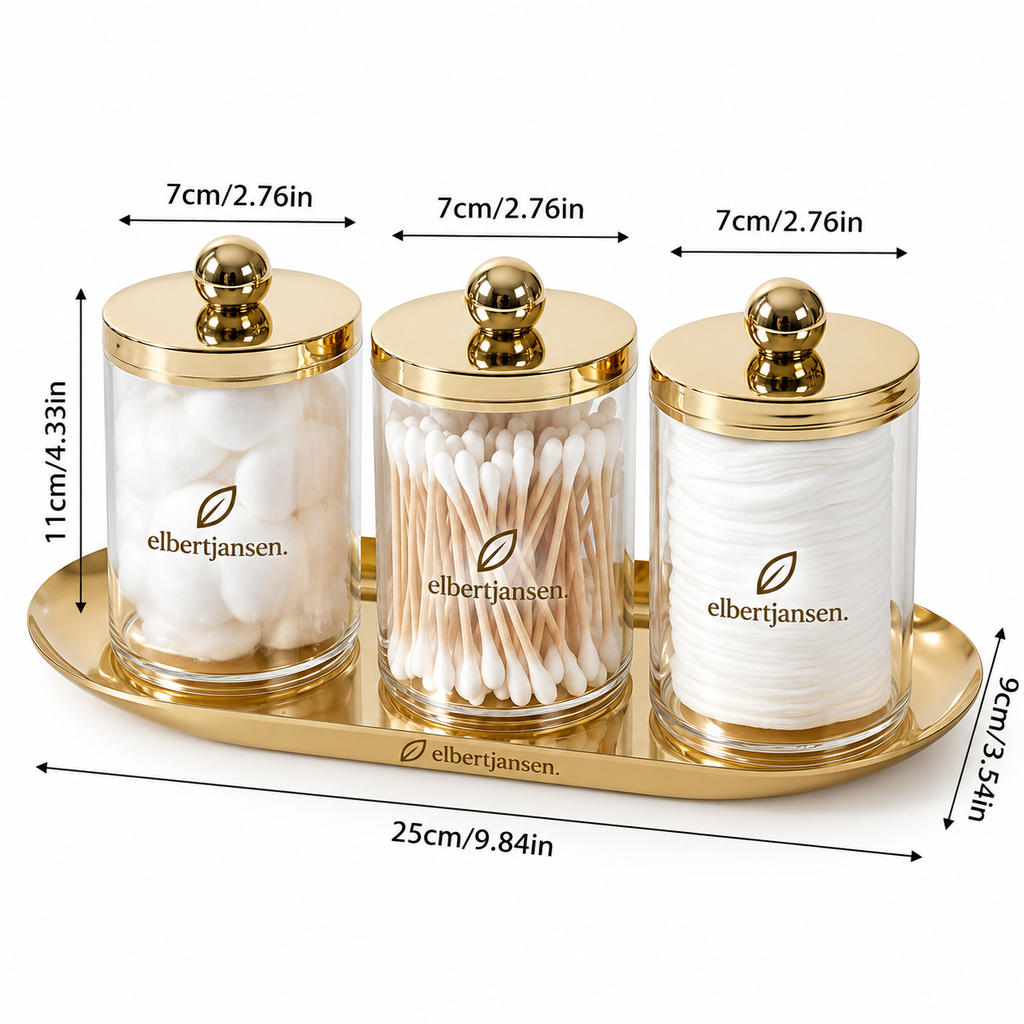 Elbertjansen 3-Piece Bathroom Storage Jar Set