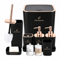 Elbertjansen Bathroom Accessories Set – Black & Rose Gold